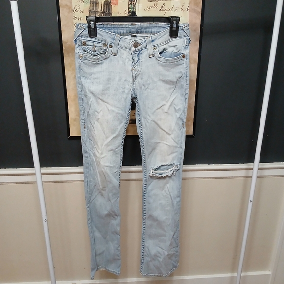 Light Blue Distressed Jeans - Picture 1 of 4